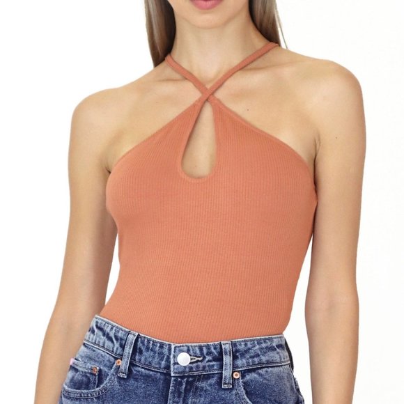 Avec Les Filles Keyhole Halter Neck Bodysuit - Picture 2 of 9